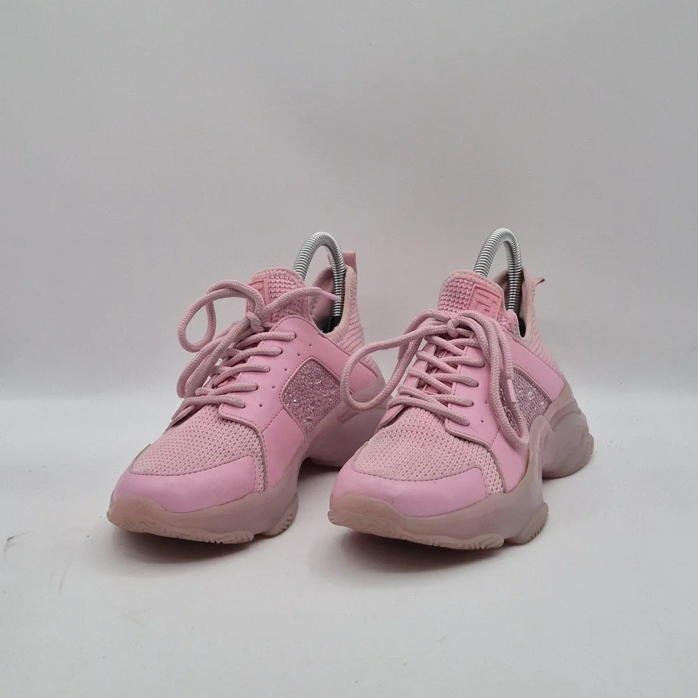 Steve Madden Vance Shoes Womens Size 6.5 Pink Mesh Rhinestone Sneakers‎ VNCE01S1